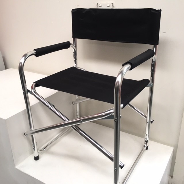 CHAIR, Director's Chair - Black Aluminium